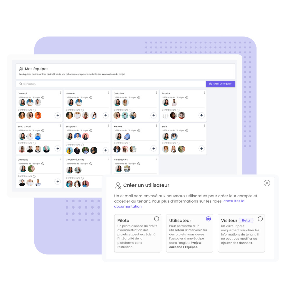 Organisation collaborative de la collecte dans Ekyo Carbon